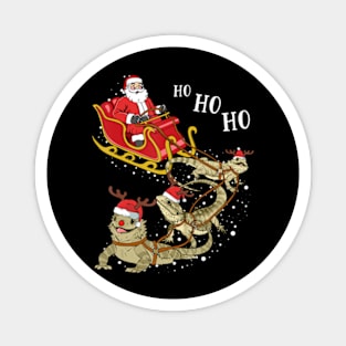 Christmas Bearded Dragon Santa Driving Magnet